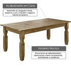 Conjunto Mesa E 2 Bancos Rústico Corona Madeira Maciça Natural