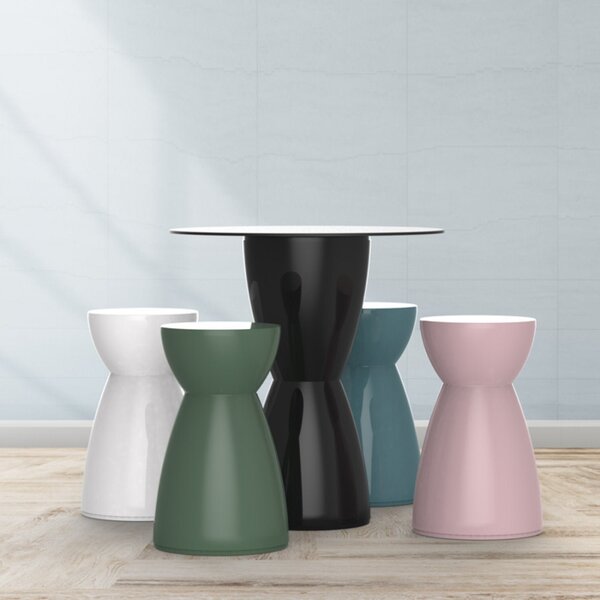 Conjunto Mesa E 4 Banquetas Bistrô  Preto/branco/verde/calla