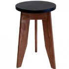 Conjunto Mesa E 4 Banquetas Em Madeira Maciça  Imbuia/preto