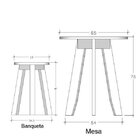 Conjunto Mesa E 4 Banquetas Em Madeira Maciça  Imbuia/preto