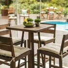 Conjunto Mesa E 4 Banquetas Mestra Móveis Marrom