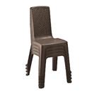 Conjunto Mesa E 4 Cadeiras Plasticas Eterna Wengue Rimax