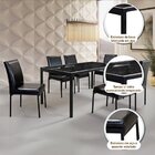 Conjunto Mesa E 6 Cadeiras Atenas Courino Preto/preto Fosco/v