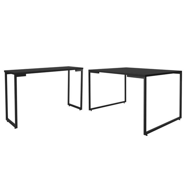 Conjunto Mesa E Aparador Lux Preto