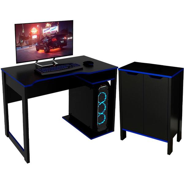Conjunto Mesa E Armario Gamer Me4161xme4164 Tecno Mobili
