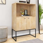 Conjunto Mesa E Armario Semi-aberto Bryan Natura Preto