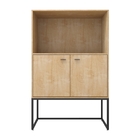 Conjunto Mesa E Armario Semi-aberto Bryan Natura Preto