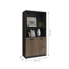 Conjunto Mesa E Balcão Ekko Castanho Preto