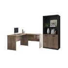 Conjunto Mesa E Balcão Ekko Castanho Preto