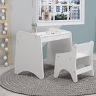 Conjunto Mesa E Cadeira Infantil Montessori  Branco