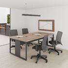 Conjunto Mesa E Cadeiras Para Escritório Hanói Nogueira Preto