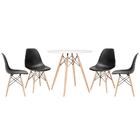 Conjunto - Mesa Eames 80 Cm Branco + 4 Cadeiras Eames Eiffel