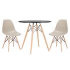 Conjunto - Mesa Eames 80 Cm Preto + 2 Cadeiras Eames Eiffel D