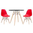 Conjunto - Mesa Eames 80 Cm Preto + 2 Cadeiras Eames Eiffel D