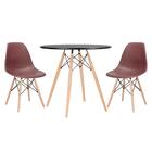 Conjunto - Mesa Eames 80 Cm Preto + 2 Cadeiras Eames Eiffel D