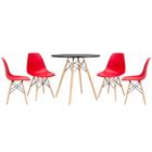 Conjunto - Mesa Eames 80 Cm Preto + 4 Cadeiras Eames Eiffel D