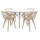 Conjunto Mesa Eames Branca 110cm E 4 Cadeiras Clarice Fendi
