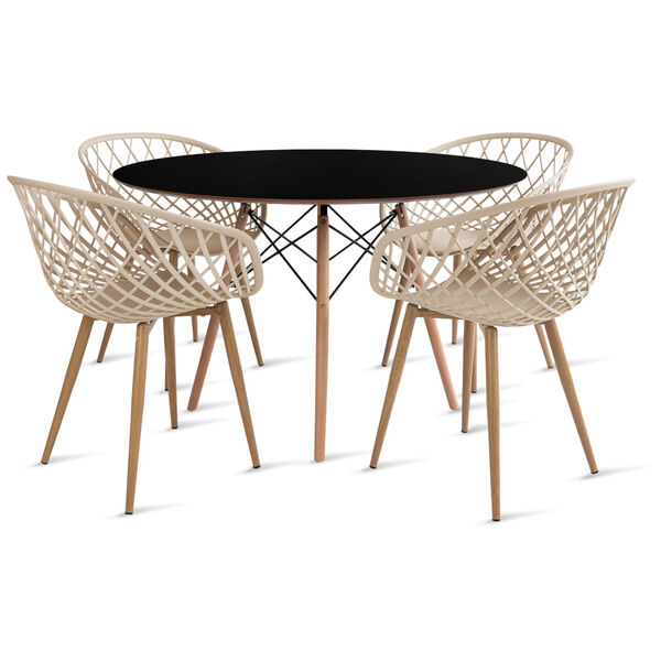 Conjunto Mesa Eames Preta 110cm E 4 Cadeiras Clarice Fendi