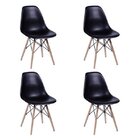 Conjunto Mesa Eames Preta 90cm E 4 Cadeiras Eames Pp Preta
