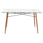 Conjunto Mesa Eames Vidro 140x80cm E 4 Cadeiras Leda Branca