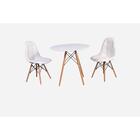 Conjunto Mesa Eiffel Branca 120cm + 2 Cadeiras Dkr Charles Ea