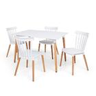 Conjunto Mesa Eiffel Branca 120x80 + 4 Cadeiras Windsor - Bra