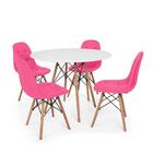 Conjunto Mesa Eiffel Branca 80cm + 4 Cadeiras Dkr Charles Eam