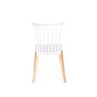 Conjunto Mesa Eiffel Preta 100cm + 4 Cadeiras Windsor - Branco