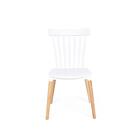 Conjunto Mesa Eiffel Preta 100cm + 4 Cadeiras Windsor - Branco
