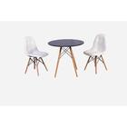 Conjunto Mesa Eiffel Preta 120cm + 2 Cadeiras Dkr Charles Eam
