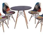 Conjunto Mesa Eiffel Preta 120cm + 4 Cadeiras Charles Eames E