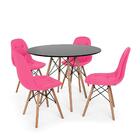 Conjunto Mesa Eiffel Preta 90cm + 4 Cadeiras Dkr Charles Eame