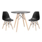 Conjunto Mesa Eiffel Redonda 70 Cm Mdf + 2 Cadeira Eames Eiff