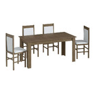 Conjunto Mesa Elástica 8 Cadeiras Com Estofado Móveis Canção