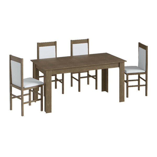 Conjunto Mesa Elástica 8 Cadeiras Com Estofado Móveis Canção