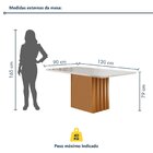 Conjunto Mesa Elis 120cm X 90cm Com 4 Cadeiras Carolina Tampo