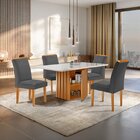 Conjunto Mesa Elis 120cm X 90cm Com 4 Cadeiras Luisa Tampo Sl