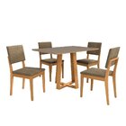 Conjunto Mesa Elma Com 4 Cadeiras Em Madeira Maciça Fendi