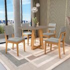 Conjunto Mesa Elma Com 4 Cadeiras Madeira Maciça Cinza