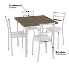 Conjunto Mesa Em Aço Quadrada Com 4 Cadeiras - Cromado/branco