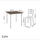 Conjunto Mesa Em Aço Quadrada Com 4 Cadeiras - Cromado/branco