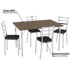 Conjunto Mesa Em Aço Retangular Com 4 Cadeiras - Cromado/preto