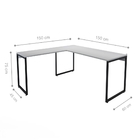 Conjunto Mesa Em L E Estante Nick Branco Preto