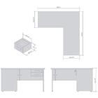 Conjunto Mesa Escritório Lisboa Marrom