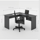 Conjunto Mesa Escritório Paiva Chumbo