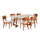 Conjunto Mesa Espanha Com 6 Cadeiras Madeira Maciça, Multilam