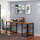 Conjunto Mesa Estante Para Escritório Apolo Preto Canela