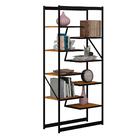 Conjunto Mesa Estante Para Escritório Apolo Preto Canela