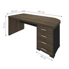Conjunto Mesa Executiva E Balcão Rotherham Charuto Preto