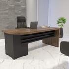Conjunto Mesa Executiva E Balcão Rotherham Charuto Preto